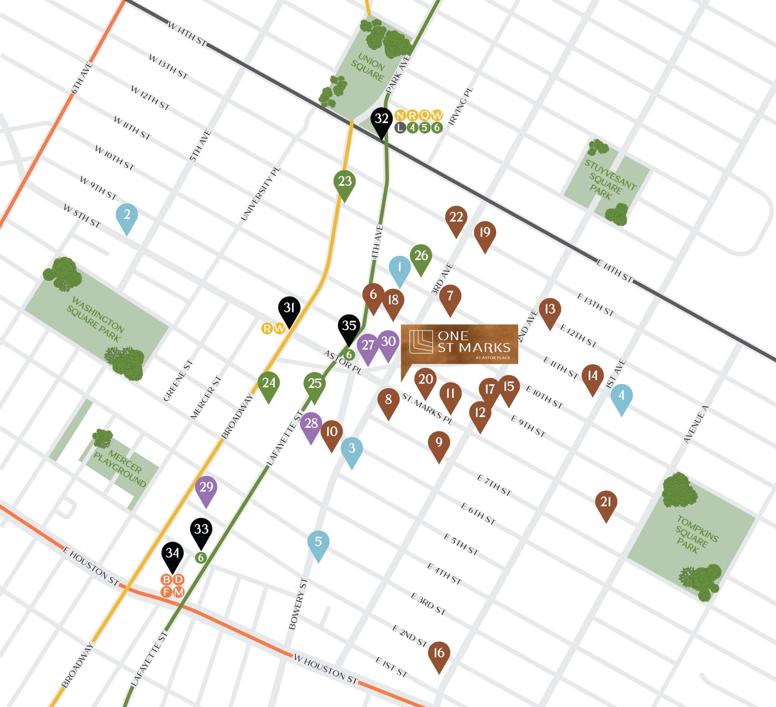 One Saint Mark's Neighborhood Map